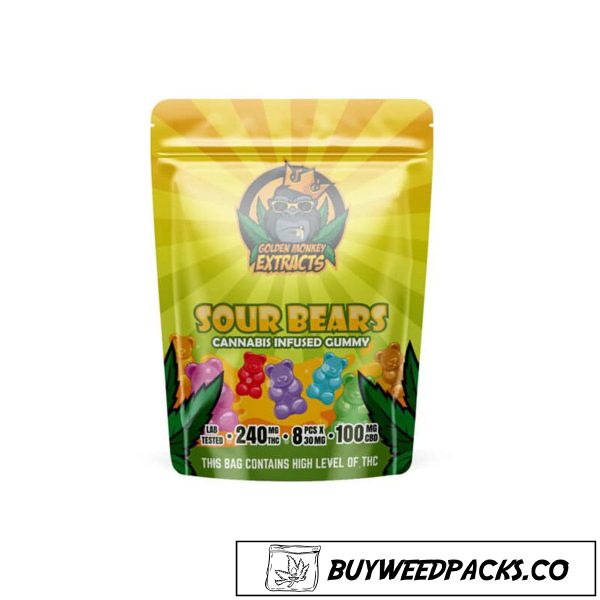 Golden Monkey - Sour Bear Gummies - THC/CBD