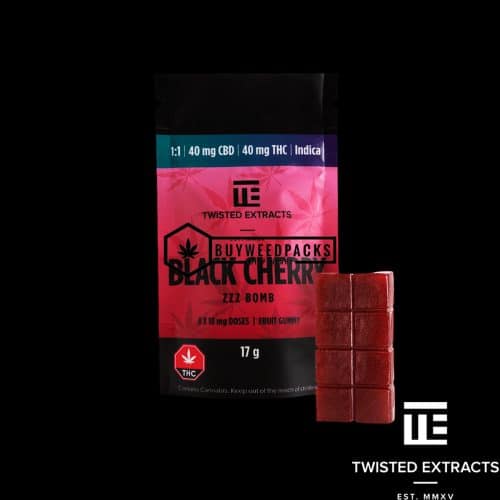 Black Cherry ZZZ Bomb Buy Edibles Online Twisted Extracts