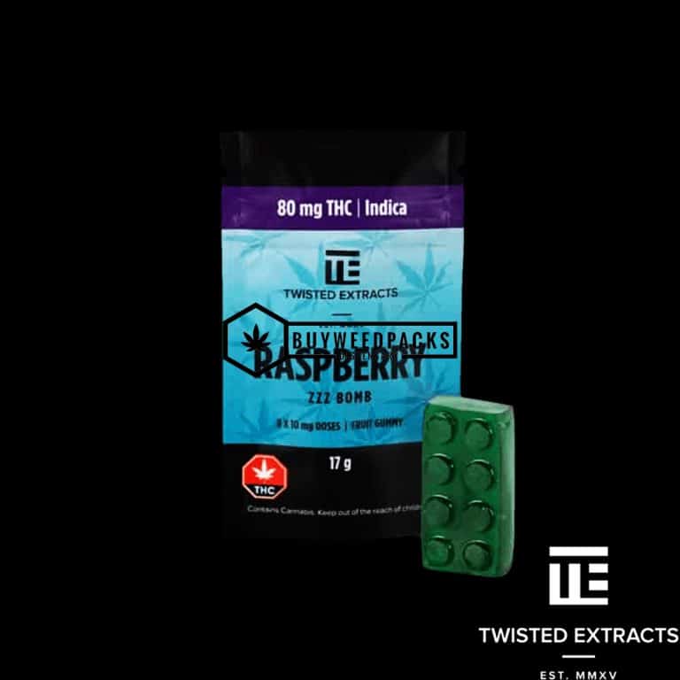 Raspberry ZZZ Indica Bomb Buy Edibles Twisted Extracts