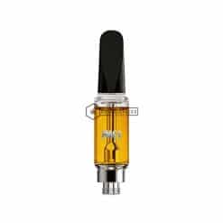 MAC 1 vape cartridge with golden extract and sleek hardware
