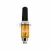 Peach Gelato vape cartridge filled with premium THC oil featuring Peach Gelato strain artwork