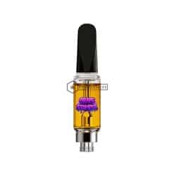 Grape Stomper vape cartridge containing premium THC oil with Grape Stomper strain artwork